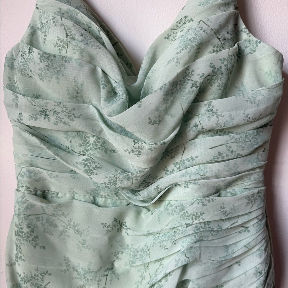 AZAZIE Deandra Green Fern Floral Bridesmaid Dress - Picture 4 of 11